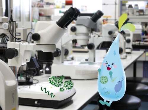 顕微鏡と微生物とみくろん